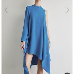 BCBG Asymmetrical Mock Neck Dress